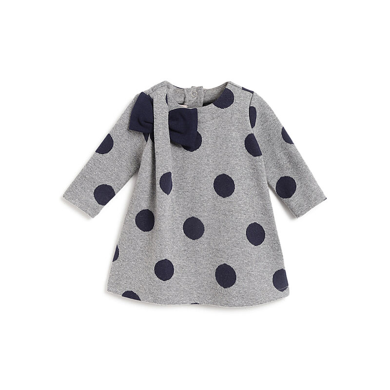 Girls Medium Grey Printed Long Sleeve Dress image number 0